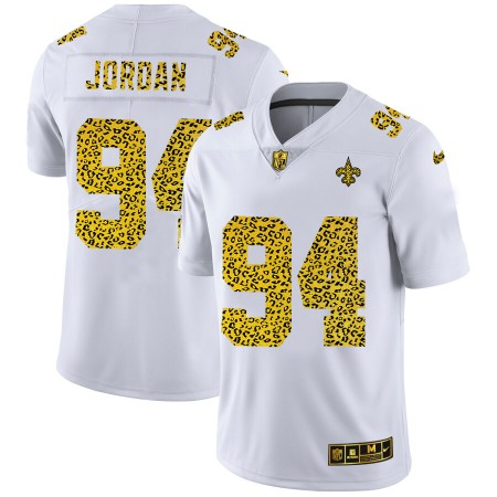 Herren New Orleans Saints Trikot Cameron Jordan 94 Nike Flocked Leopard Print Weiß
